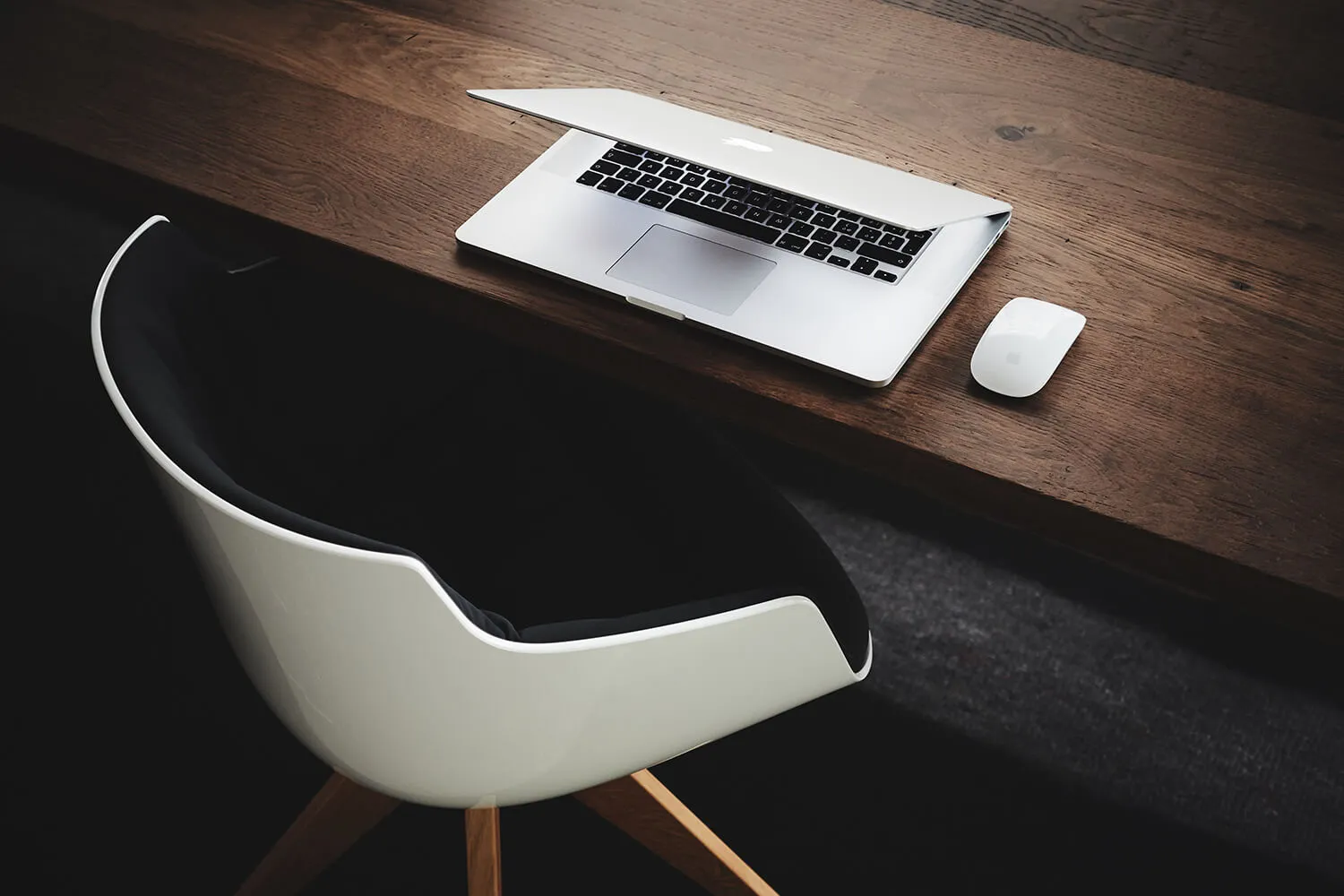 An open laptop on a desk