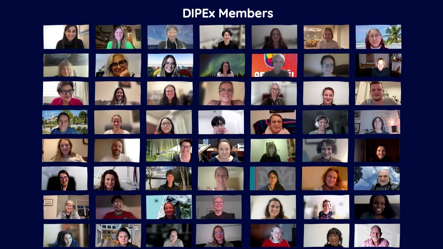 Members of DIPEx International attending the virtual meetings from around the world.